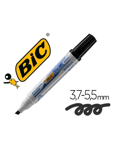 CI | Rotulador bic velleda para pizarra negro -punta biselada 5.9 mm