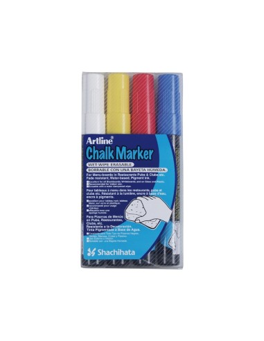CI | Rotulador artline pizarra verde negra epw-4-st colores surtidos bolsa de 4 rotuladores