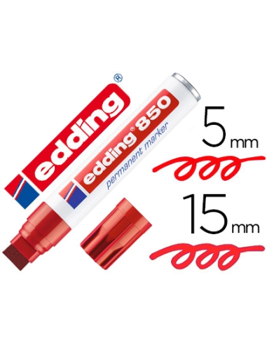 CI | Rotulador edding marcador permanente 850 rojo punta biselada 5-15 mm recargable