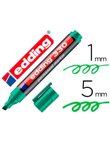 CI | Rotulador edding marcador permanente 330 verde punta biselada 1-5 mm recargable