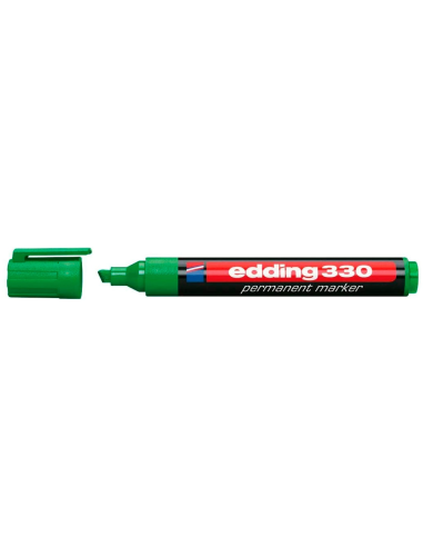 CI | Rotulador edding marcador permanente 330 verde punta biselada 1-5 mm recargable