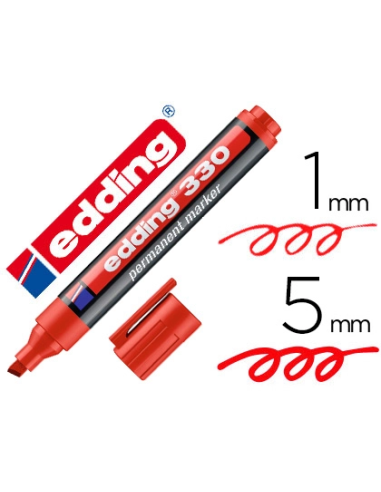 CI | Rotulador edding marcador permanente 330 rojo punta biselada 1-5 mm recargable