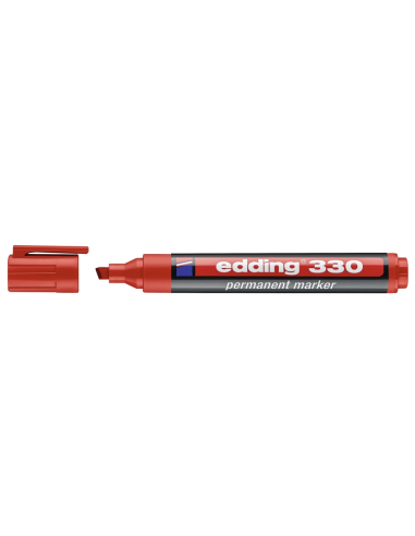 CI | Rotulador edding marcador permanente 330 rojo punta biselada 1-5 mm recargable