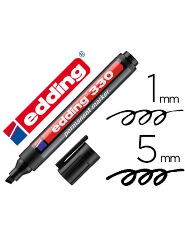 CI | Rotulador edding marcador permanente 330 negro punta biselada 1-5 mm recargable