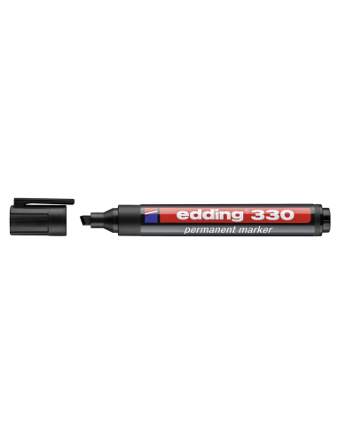 CI | Rotulador edding marcador permanente 330 negro punta biselada 1-5 mm recargable