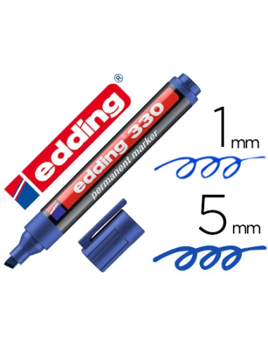 CI | Rotulador edding marcador permanente 330 azul punta biselada 1-5 mm recargable