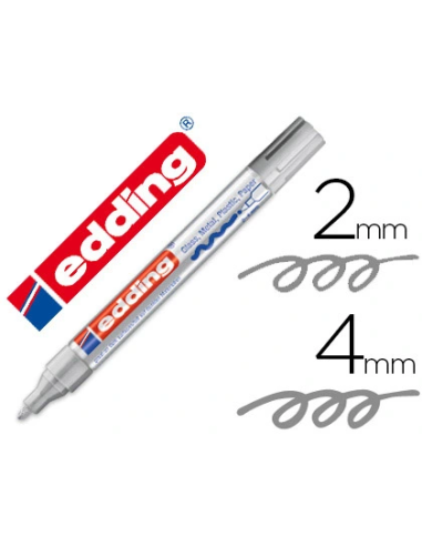 CI | Rotulador edding punta fibra 750 plata punta redonda 2-4 mm