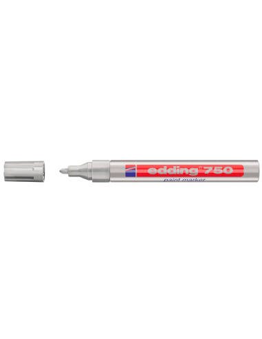 CI | Rotulador edding punta fibra 750 plata punta redonda 2-4 mm