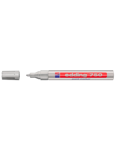 CI | Rotulador edding punta fibra 750 plata punta redonda 2-4 mm