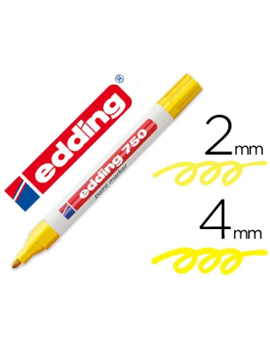 CI | Rotulador edding punta fibra 750 amarillo punta redonda 2-4 mm