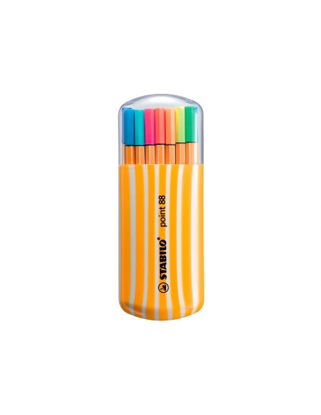 CI | Rotulador stabilo punta de fibra point 88 zebrui estuche de 20 colores neon surtidos