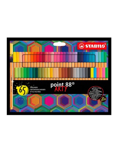 CI | Rotulador stabilo point 88 punta de fibra arty line estuche carton de 65 unidades colores surtidos
