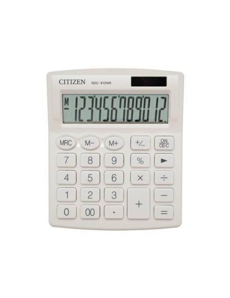 CI | Calculadora citizen sobremesa sdc-812nrwhe eco eficiente solar y a pilas 12 digitos 124x102x25 mm blanco
