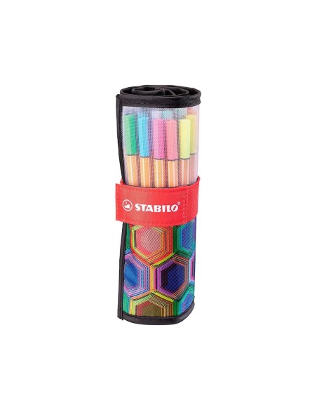 CI | Rotulador Stabilo Punta De Fibra Point 88 Art Estuche Rollerset De 25 Unidades Colores Surtidos