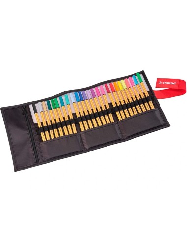 CI | Rotulador Stabilo Punta De Fibra Point 88 Art Estuche Rollerset De 25 Unidades Colores Surtidos