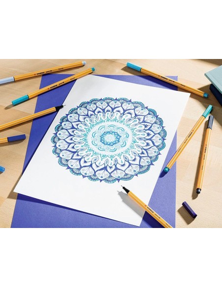 CI | Rotulador Stabilo Punta De Fibra Point 88 Art Estuche Rollerset De 25 Unidades Colores Surtidos