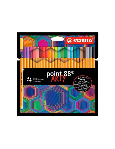 CI | Rotulador stabilo point 88 punta de fibra arty line estuche carton de 24 unidades colores surtidos