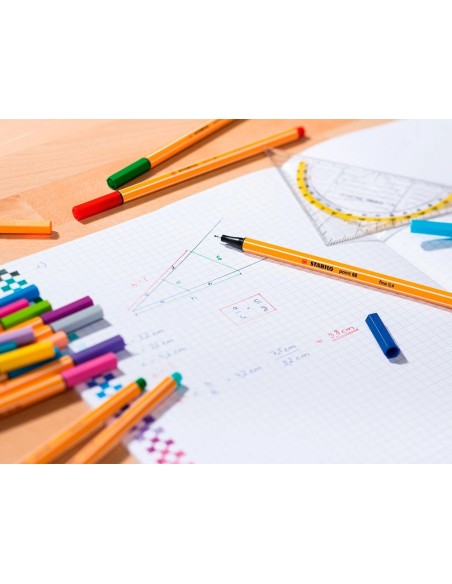 CI | Rotulador stabilo punta de fibra point 88 estuche de 25 colores surtidos