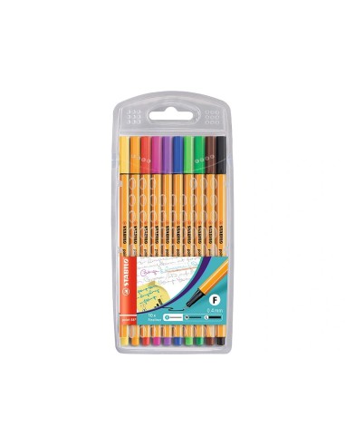 CI | Rotulador stabilo punta de fibra point 88 estuche de 10 colores surtidos