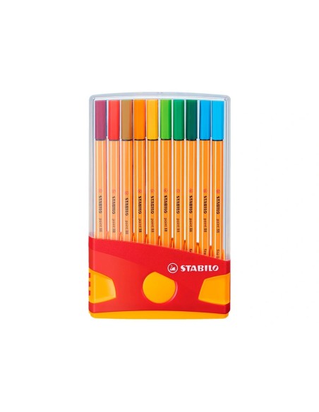 CI | Rotulador stabilo punta de fibra point 88 color parade estuche de 20 rotuladores