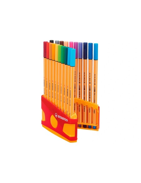 CI | Rotulador stabilo punta de fibra point 88 color parade estuche de 20 rotuladores