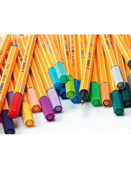 CI | Rotulador stabilo punta de fibra point 88 estuche rollerset de 25 colores surtidos