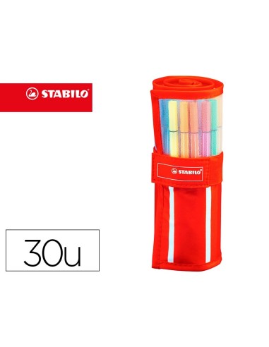 CI | Rotulador stabilo acuarelable pen 68 estuche de 24 colores estandar + 6 colores neon