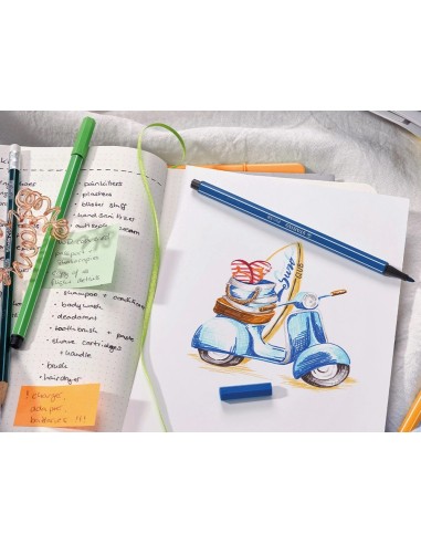 CI | Rotulador stabilo acuarelable pen 68 estuche de 24 colores estandar + 6 colores neon