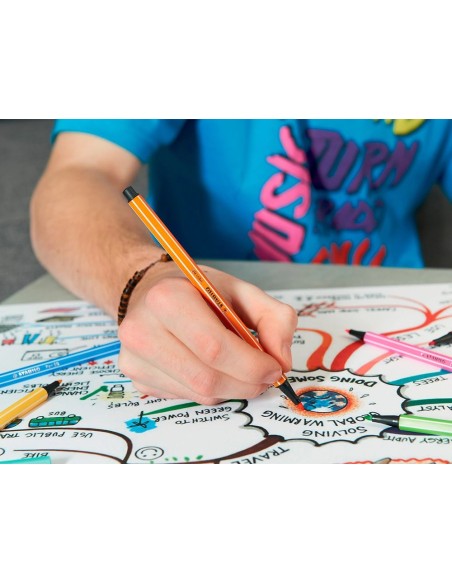 CI | Rotulador stabilo acuarelable pen 68 estuche de 24 colores estandar + 6 colores neon