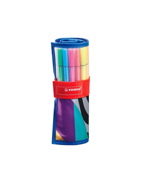 CI | Rotulador Stabilo Punta De Fibra Pen 68 Arty Estuche Rollerset De 25 Unidades Colores Surtidos