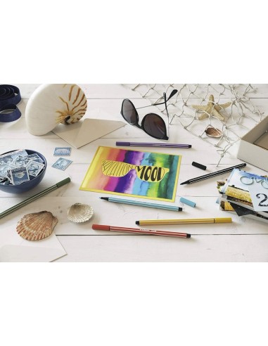 CI | Rotulador Stabilo Punta De Fibra Pen 68 Arty Estuche Rollerset De 25 Unidades Colores Surtidos