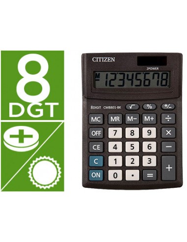 CI | Calculadora citizen sobremesa business line eco eficiente solar y pilas 8 digitos 136x100x32 mm