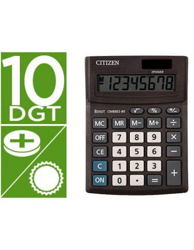 CI | Calculadora citizen sobremesa business line eco eficiente solar y pilas 10 digitos 136x100x32 mm