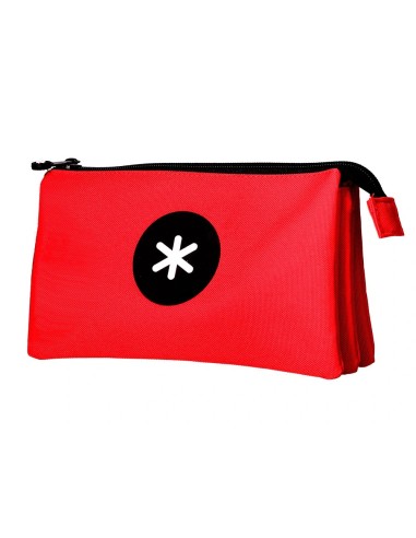 CI | Bolso escolar portatodo antartik triple cremallera color rojo 220x30x120 mm
