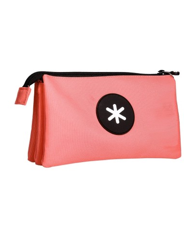 CI | Bolso Escolar Portatodo Antartik Triple Cremallera Color Coral 220X30X120 Mm