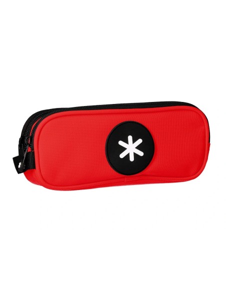 CI | Bolso escolar portatodo antartik doble cremallera color rojo 210x60x80 mm