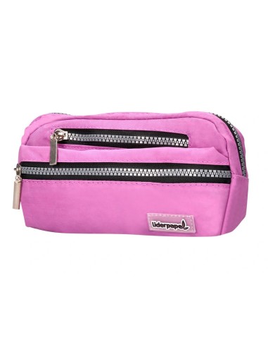 CI | Bolso escolar liderpapel portatodo ovalado 3 bolsillos violeta pastel 195x40x100 mm