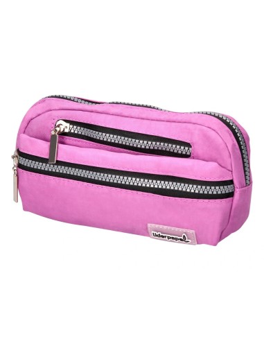 CI | Bolso escolar liderpapel portatodo ovalado 3 bolsillos violeta pastel 195x40x100 mm