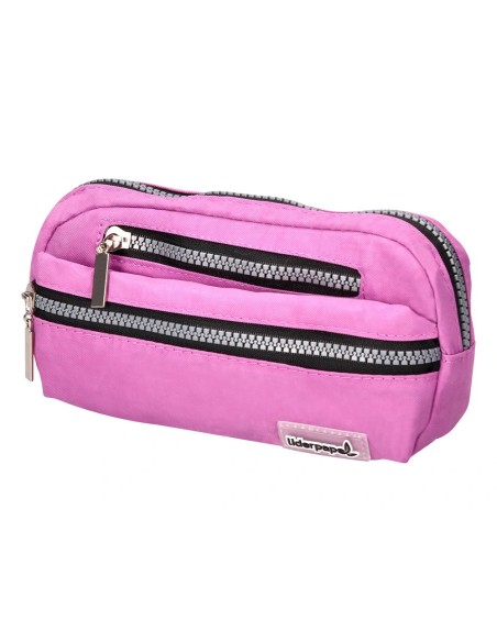 CI | Bolso escolar liderpapel portatodo ovalado 3 bolsillos violeta pastel 195x40x100 mm