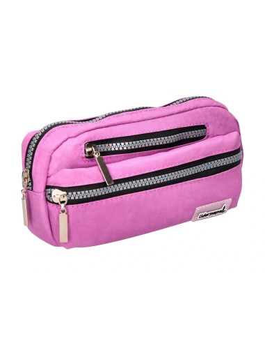 CI | Bolso escolar liderpapel portatodo ovalado 3 bolsillos violeta pastel 195x40x100 mm