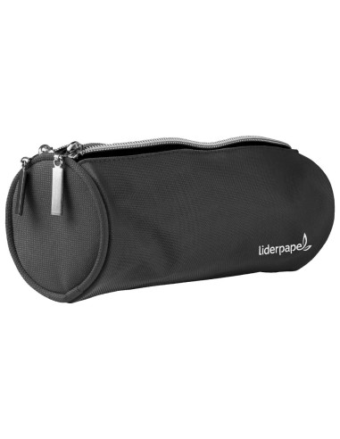 CI | Bolso Escolar Liderpapel Portatodo Cilindrico Con 2 Cremalleras Negro 205X75X75 Mm