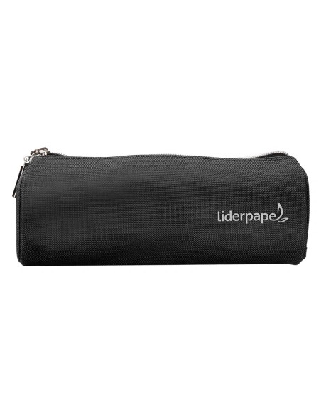 CI | Bolso Escolar Liderpapel Portatodo Cilindrico Con 2 Cremalleras Negro 205X75X75 Mm