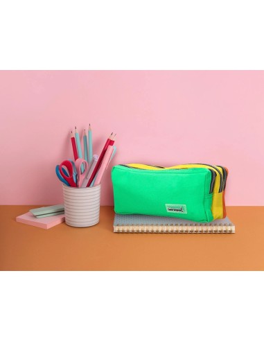 CI | Bolso escolar liderpapel portatodo rectangular 3 bolsillos colores pasteles 195x70x80 mm