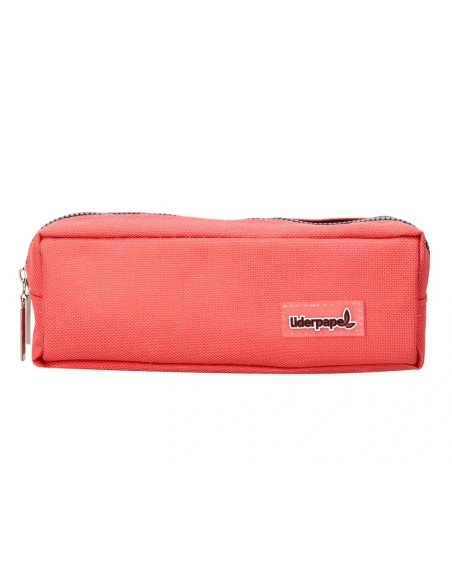 CI | Bolso escolar liderpapel portatodo rectangular 2 bolsillos coral 185x55x70 mm