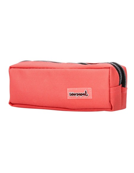 CI | Bolso escolar liderpapel portatodo rectangular 2 bolsillos coral 185x55x70 mm