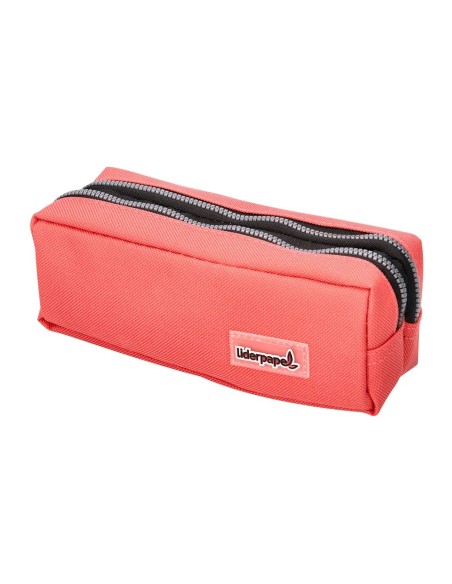 CI | Bolso escolar liderpapel portatodo rectangular 2 bolsillos coral 185x55x70 mm