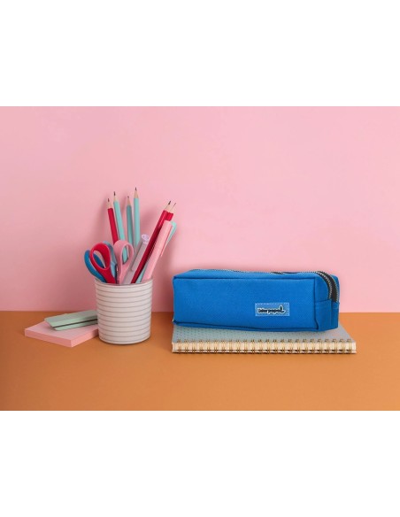 CI | Bolso Escolar Liderpapel Portatodo Rectangular 2 Bolsillos Azul 185X55X70 Mm