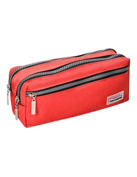 CI | Bolso Escolar Liderpapel Portatodo Rectangular 3 Bolsillos Rojo 210X80X85 Mm