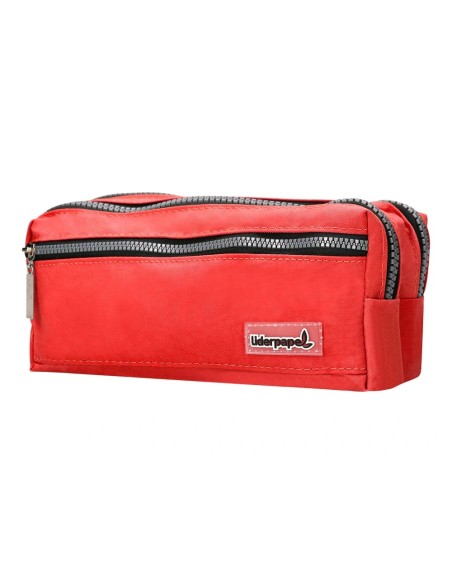 CI | Bolso Escolar Liderpapel Portatodo Rectangular 3 Bolsillos Rojo 210X80X85 Mm