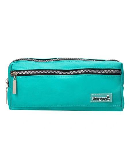 CI | Bolso escolar liderpapel portatodo rectangular 3 bolsillos celeste 210x80x85 mm